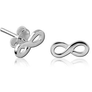 STERLING SILVER 925 EAR STUDS PAIR - INFINITY