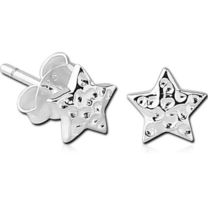 STERLING SILVER 925 EAR STUDS PAIR - STAR