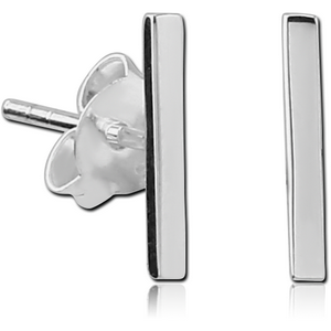 STERLING SILVER 925 EAR STUDS PAIR - 3D SQUARE