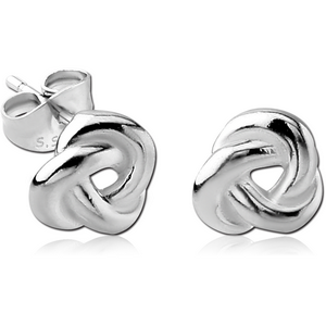 STERLING SILVER 925 EAR STUDS PAIR - KNOT