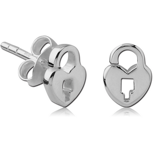 STERLING SILVER 925 EAR STUDS PAIR - OPEN LOCK