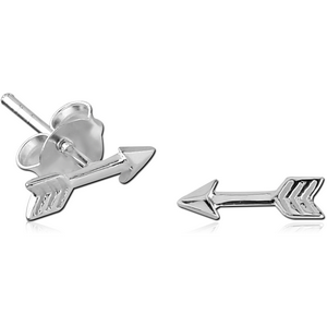 STERLING SILVER 925 EAR STUDS PAIR - ARROW