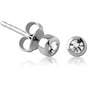 STERLING SILVER 925 JEWELLED EAR STUDS PAIR