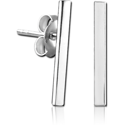 STERLING SILVER 925 EAR STUDS PAIR - 3D SQUARE