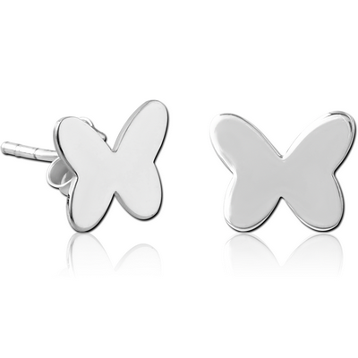 STERLING SILVER 925 EAR STUDS PAIR - BUTTERFLY