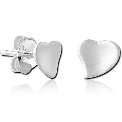 STERLING SILVER 925 EAR STUDS PAIR - HEART
