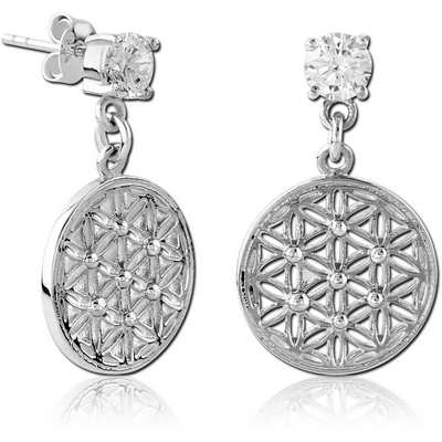 STERLING SILVER 925 JEWELLED EAR STUDS PAIR