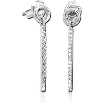 STERLING SILVER 925 JEWELLED EAR STUDS PAIR