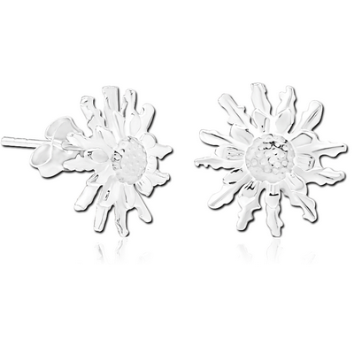 STERLING SILVER 925 EAR STUDS PAIR - DAISY