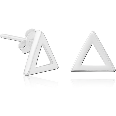 STERLING SILVER 925 EAR STUDS PAIR - TRIANGLE