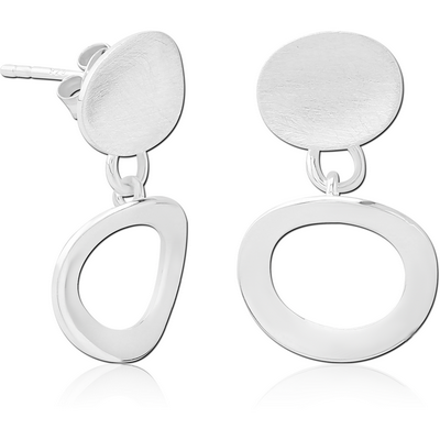 STERLING SILVER 925 MATT FINISH EAR STUDS PAIR