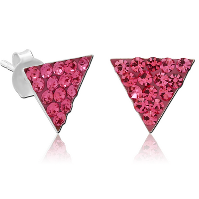 STERLING SILVER 925 CRYSTALINE EAR STUDS PAIR