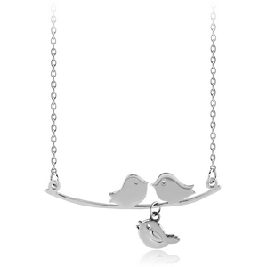 STERLING SILVER 925 NECKLACE WITH PENDANT - THREE BIRDS