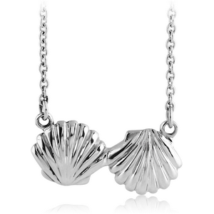 STERLING SILVER 925 NECKLACE WITH PENDANT - TWO SEA SHELLS