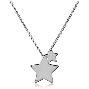 STERLING SILVER 925 NECKLACE WITH PENDANT - TWO STARS