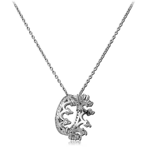STERLING SILVER 925 JEWELLED NECKLACE WITH PENDANT - CROWN