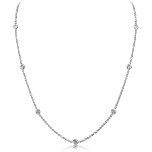 STERLING SILVER 925 JEWELLED NECKLACE WITH PENDANT - BALL