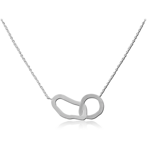 STERLING SILVER 925 JEWELLED NECKLACE WITH PENDANT - ASYMMETRIC