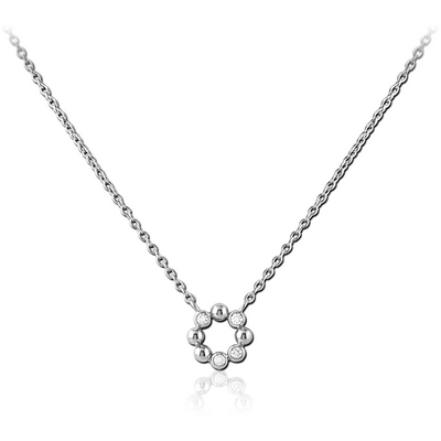 STERLING SILVER 925 JEWELLED NECKLACE WITH PENDANT