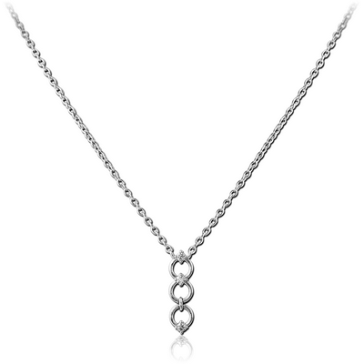 STERLING SILVER 925 JEWELLED NECKLACE WITH PENDANT