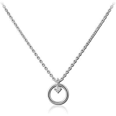 STERLING SILVER 925 JEWELLED NECKLACE WITH PENDANT
