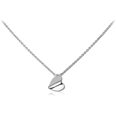 STERLING SILVER 925 JEWELLED NECKLACE WITH PENDANT - HEART