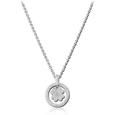 STERLING SILVER 925 JEWELLED NECKLACE WITH PENDANT