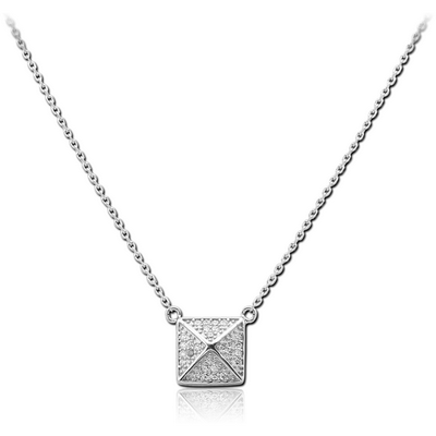 STERLING SILVER 925 JEWELLED NECKLACE WITH PENDANT