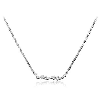 STERLING SILVER 925 JEWELLED NECKLACE WITH PENDANT