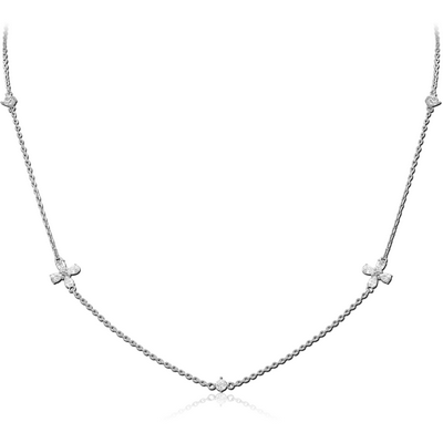 STERLING SILVER 925 JEWELLED NECKLACE WITH PENDANT