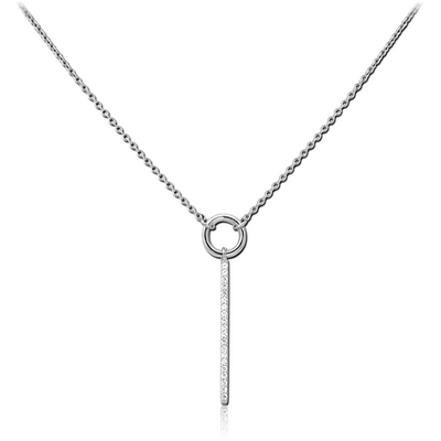 STERLING SILVER 925 JEWELLED NECKLACE WITH PENDANT