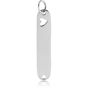 STERLING SILVER 925 PENDANT - BAR WITH HEART