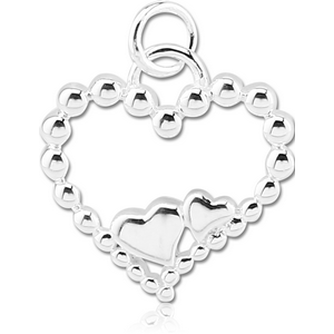 STERLING SILVER 925 PENDANT - HEART OF BALLS