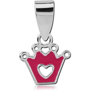 STERLING SILVER 925 PENDANT WITH ENAMEL - CROWN