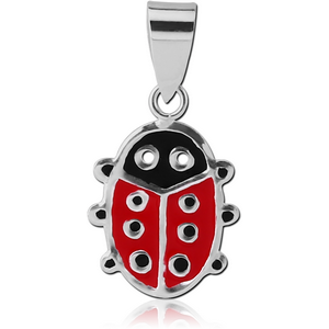 STERLING SILVER 925 PENDANT WITH ENAMEL - LADYBUG