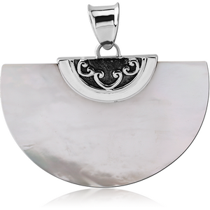 STERLING SILVER 925 PENDANT WITH WHITE SHELL CUT