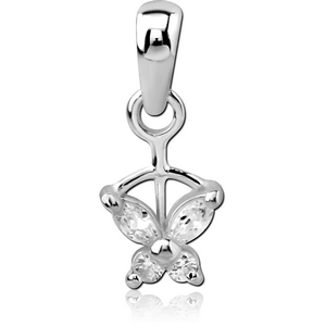 STERLING SILVER 925 JEWELLED PENDANT - BUTTEFLY