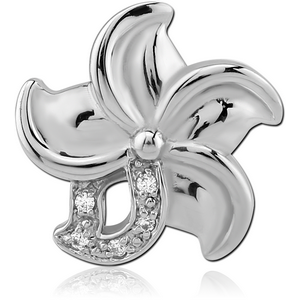 STERLING SILVER 925 JEWELLED PENDANT - TWIST FLOWER