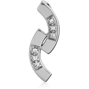 STERLING SILVER 925 JEWELLED PENDANT - TOW ARCS