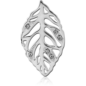 STERLING SILVER 925 JEWELLED PENDANT - LEAF