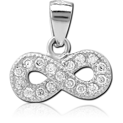 STERLING SILVER 925 JEWELLED PENDANT - INFINITY