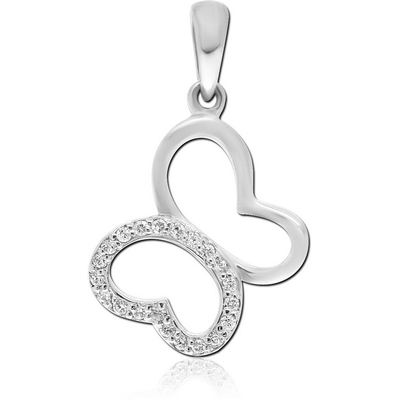 STERLING SILVER 925 JEWELLED PENDANT - BUTTERFLY
