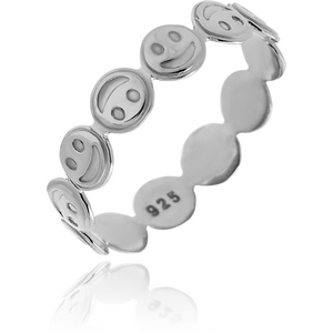 STERLING SILVER 925 RING - SMILEY FACES