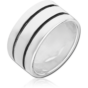 STERLING SILVER 925 RING - WIDE TWO LINES