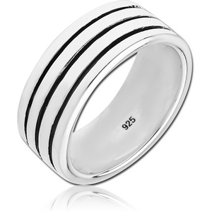 STERLING SILVER 925 RING - THREE LINES
