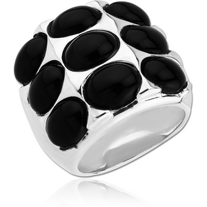 STERLING SILVER 925 RING WITH ONYX