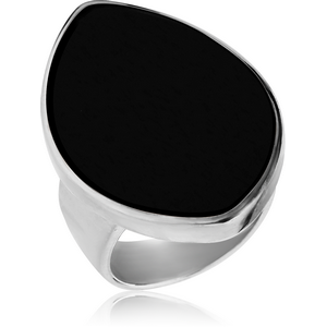 STERLING SILVER 925 RING WITH ONYX - DROP