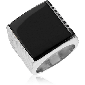 STERLING SILVER 925 RING WITH ONYX