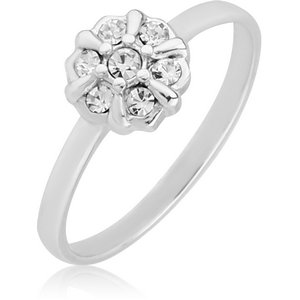 STERLING SILVER 925 JEWELLED RING - FLOWER