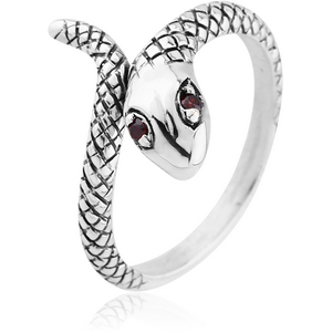 STERLING SILVER 925 JEWELLED RING - SNAKE